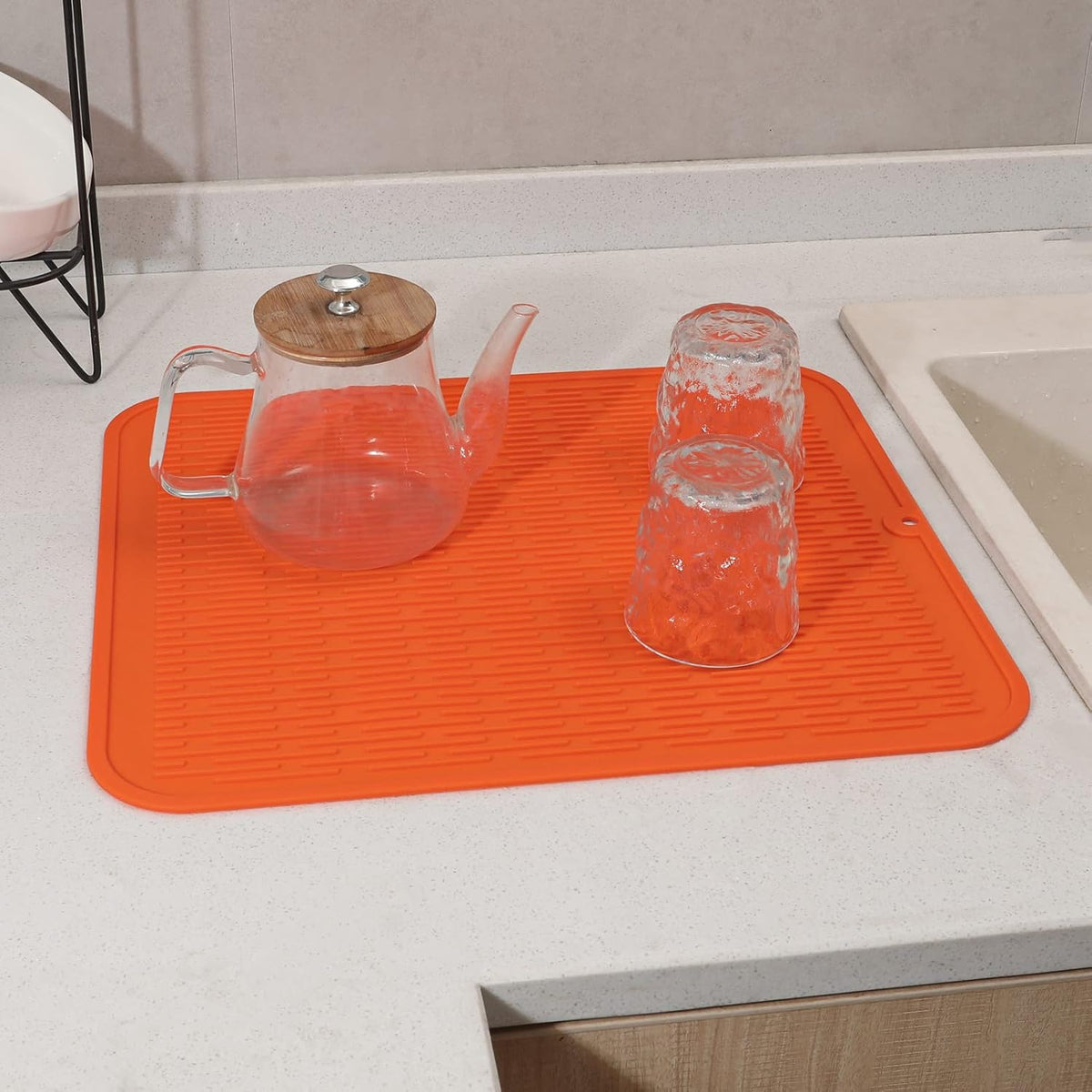 Silicone Dish Drying Mat for Multiple Usage,Easy clean,Eco-friendly,Heat-resistant Silicone Mat for