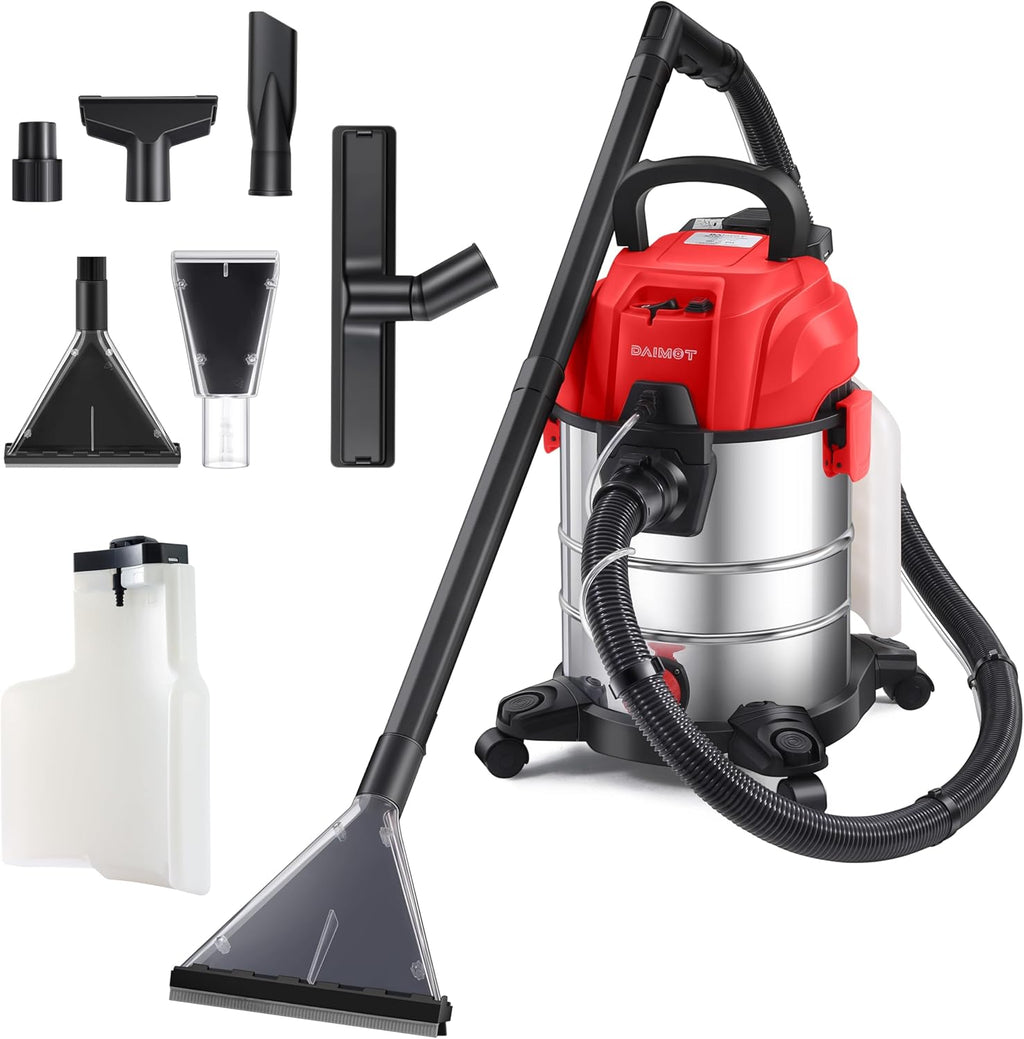 Shop Vacuum Wet and Dry, 6 Gallon, 5.5 Peak HP Power Suction, 3 in 1 Stainless Steel Shop Vac with