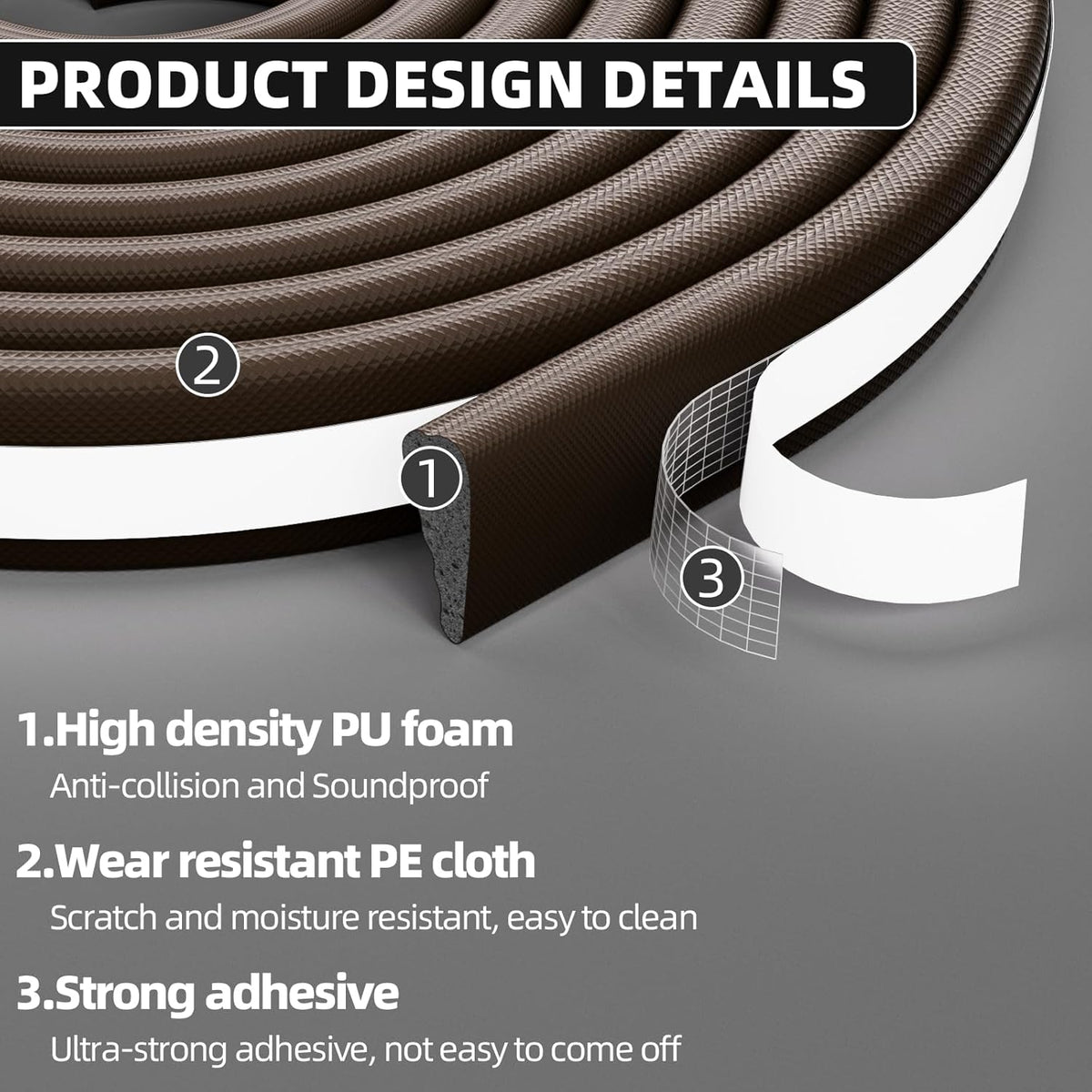 2Pcs×196" Wedge Weather Stripping Door Seal Strip for Door Frame & Window,Self Adhesive Window