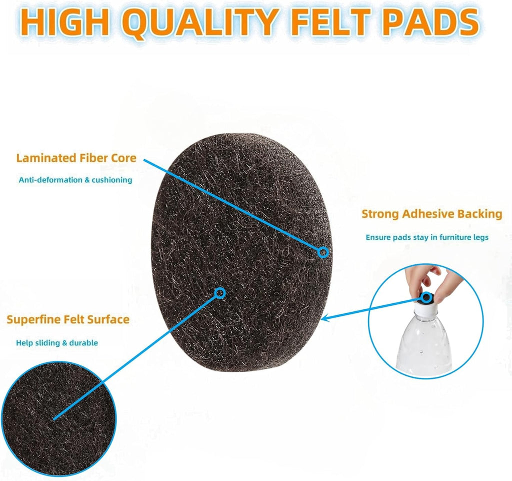 Furnigear Felt Furniture Pads for Hardwood Floors - Self Adhesive Chair Felt Pad, Floor Protector