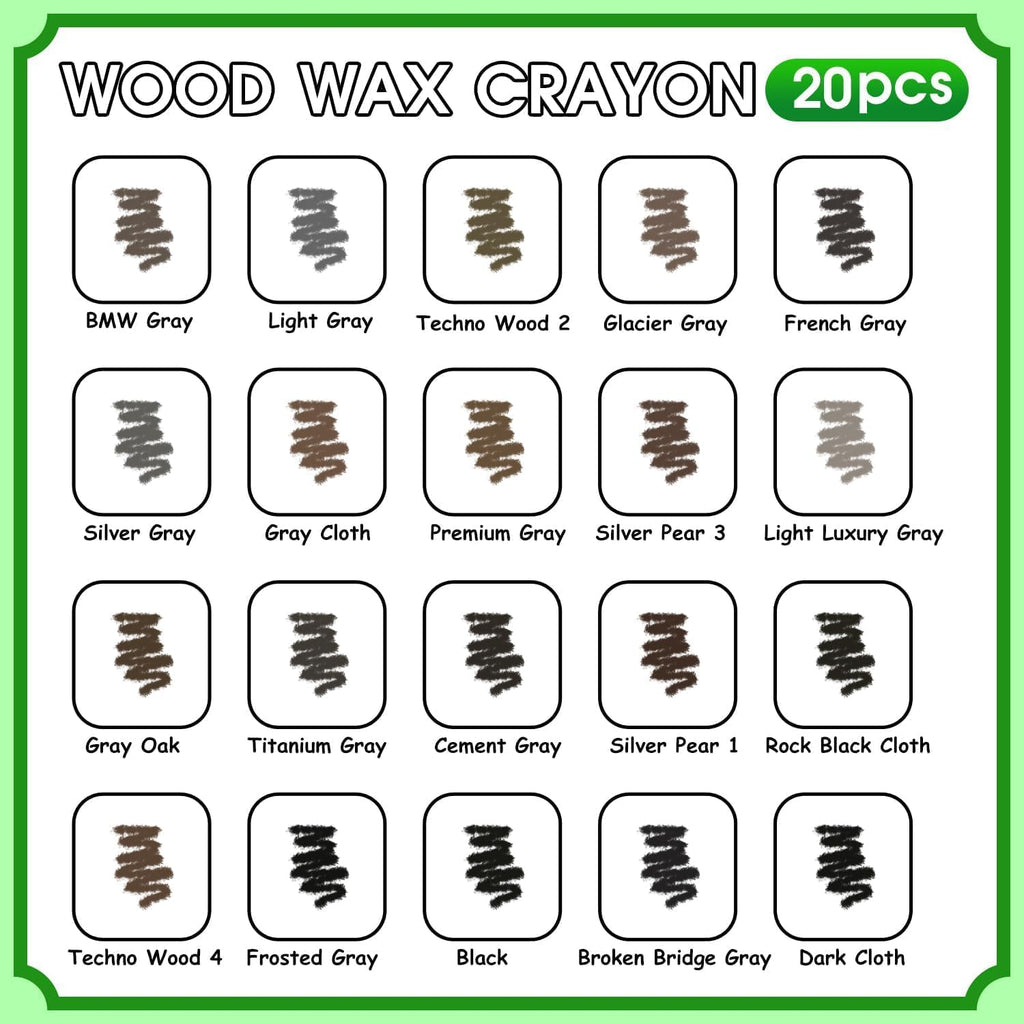Furniture Markers Touch Up, 20 Colors Wood Filler Sticks, Wood Wax Crayons for Repairing Scratches