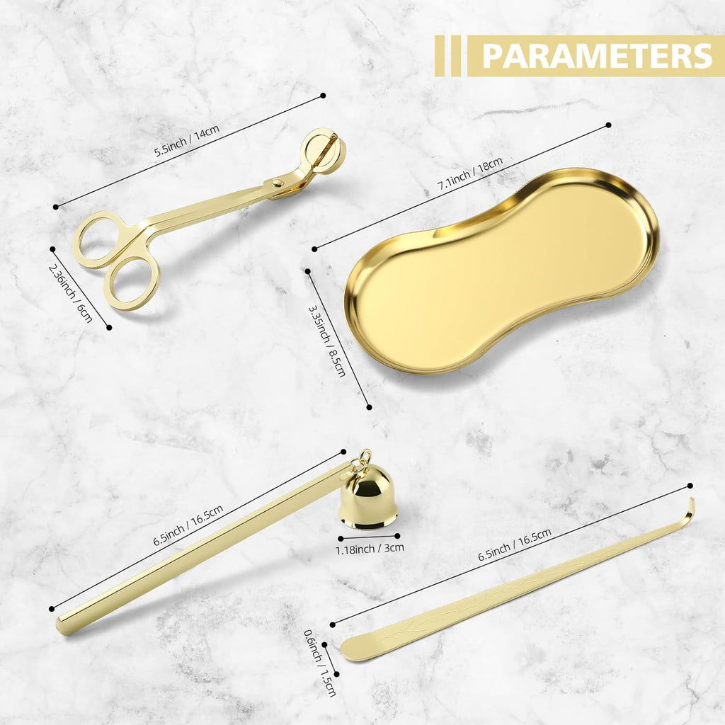 PATOISE 4 in 1 Candle Accessory Set, Candle Wick Trimmer Cutter, Candle Snuffer, Candle Wick