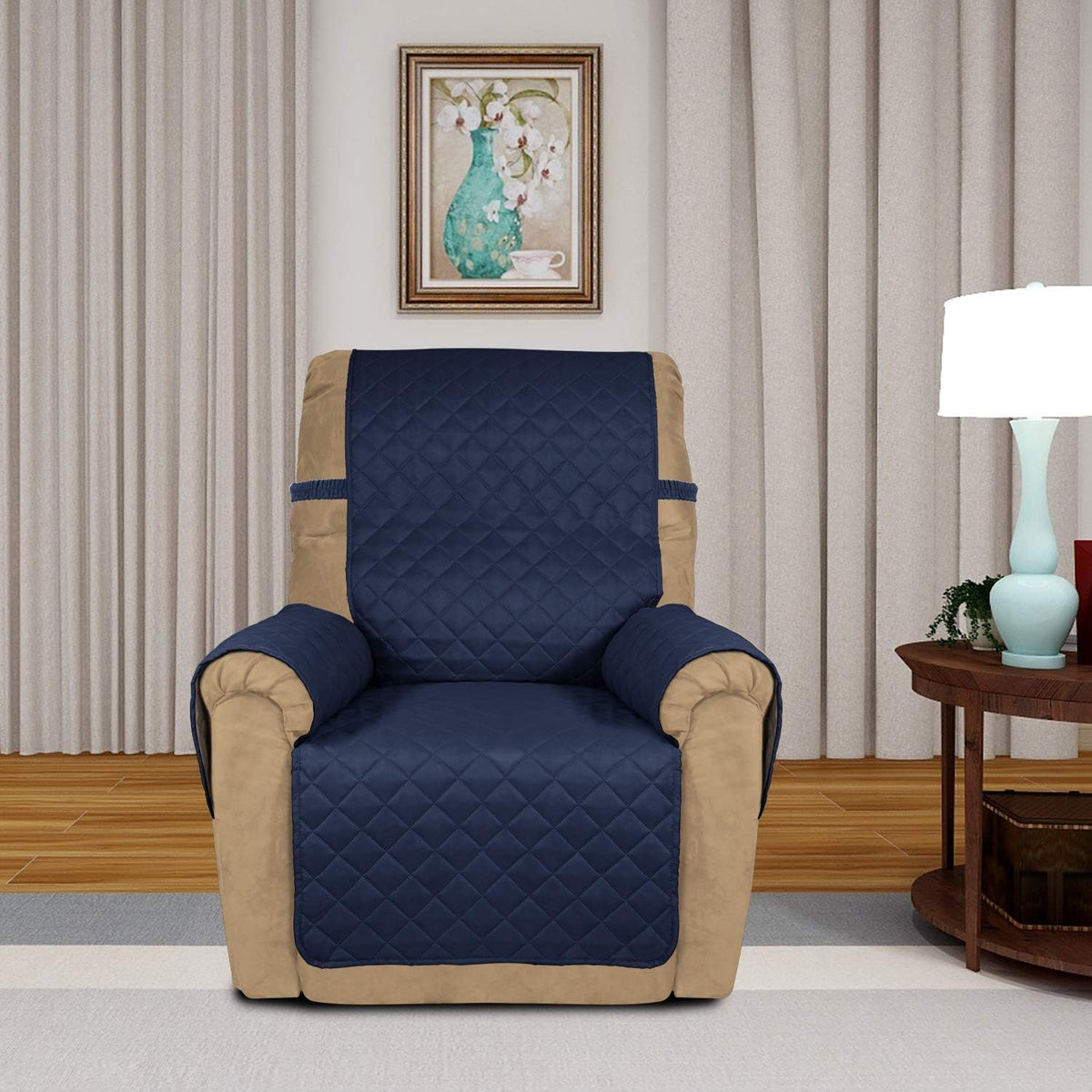 PureFit Reversible Quilted Sofa Cover, Water Resistant Slipcover Furniture Protector, Washable