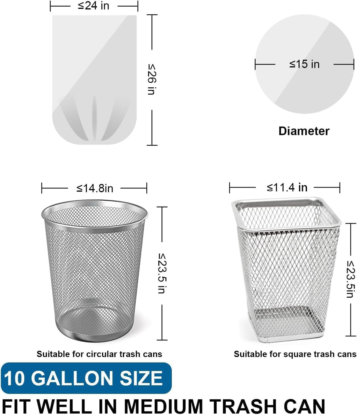 10-13 Gallon Trash Bags Drawstring 1.2 Mil - White Garbage Bags Unscented,37.8 Liter Strong Can