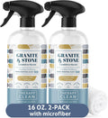 Therapy Granite Countertop Cleaner & Polish (2 Pack - With Microfiber) - pH Neutral, Marble