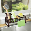 SWTYMIKI Sponge Holder for Kitchen Sink - Sink Caddy with Brush Holder Self-draining Sponge Caddy