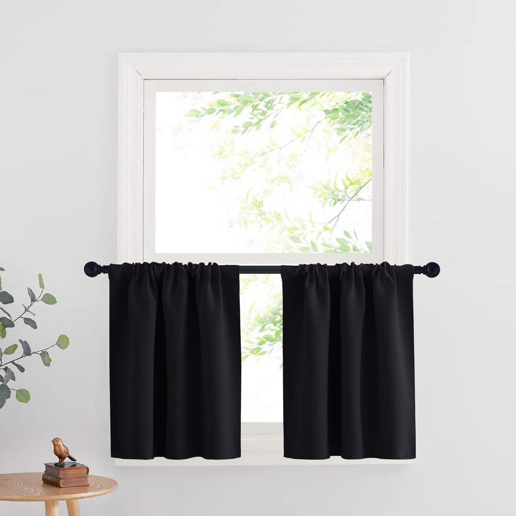 RYB HOME Blackout Curtains for Kitchen, Over Sink Privacy Curtains Window Decor, Thermal Insulating