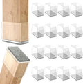 Rectangle Chair Leg Protectors for Hardwood Floors,16 PCS Silicone Covers to Protect Wood Tile