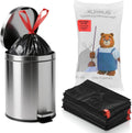 XUXRUS 2.6-3 Gallon Black Bathroom Drawstring Trash Bags - 60 Count Folded Small Garbage Bags