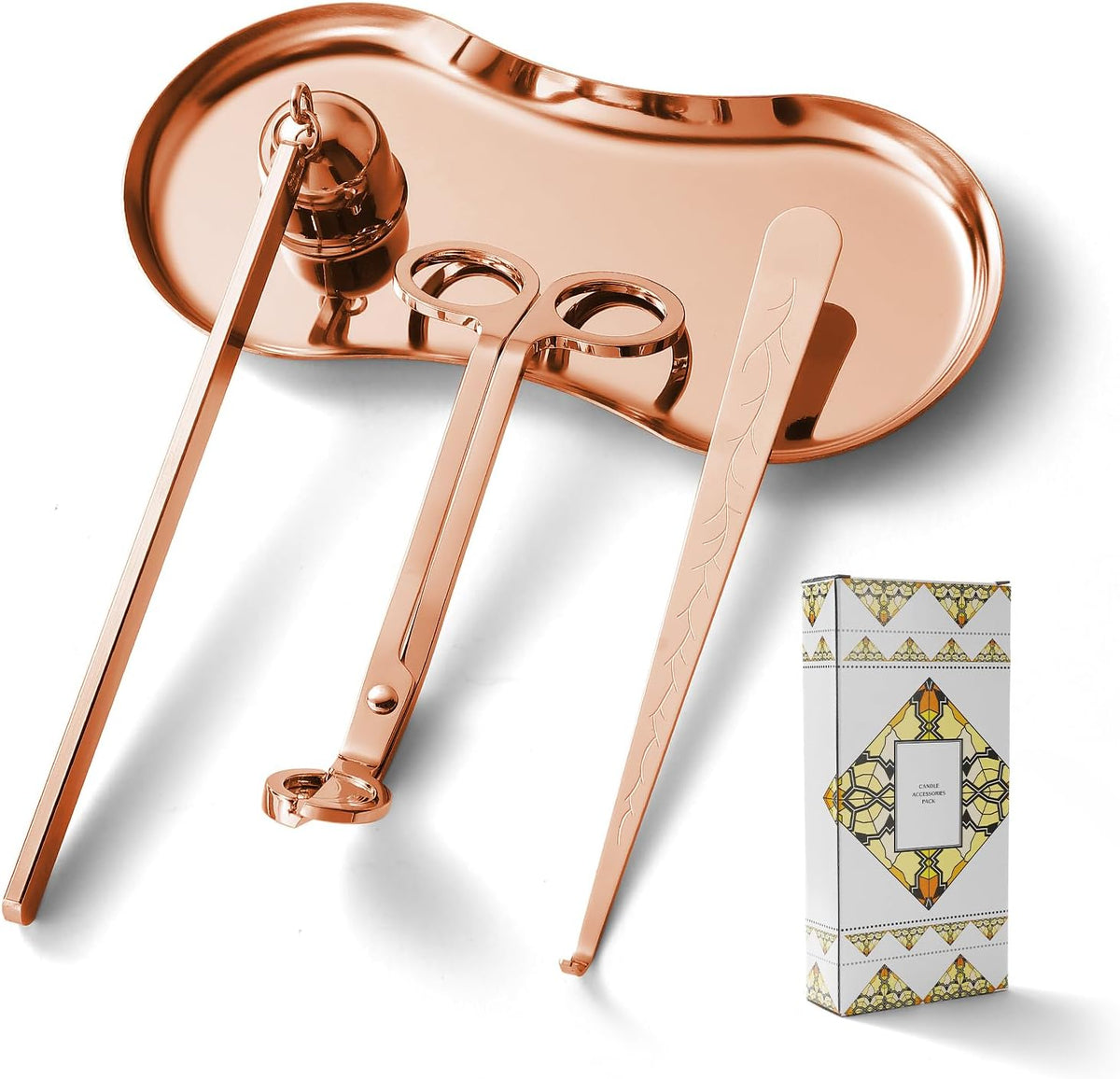 PATOISE 4 in 1 Candle Accessory Set, Candle Wick Trimmer Cutter Mini, Candle Snuffer, Candle Wick