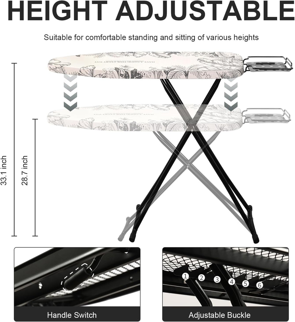 Ironing Board,Foldable Ironing Board Adjustable Height Compact Iron Board Thick Steel Tube Iron