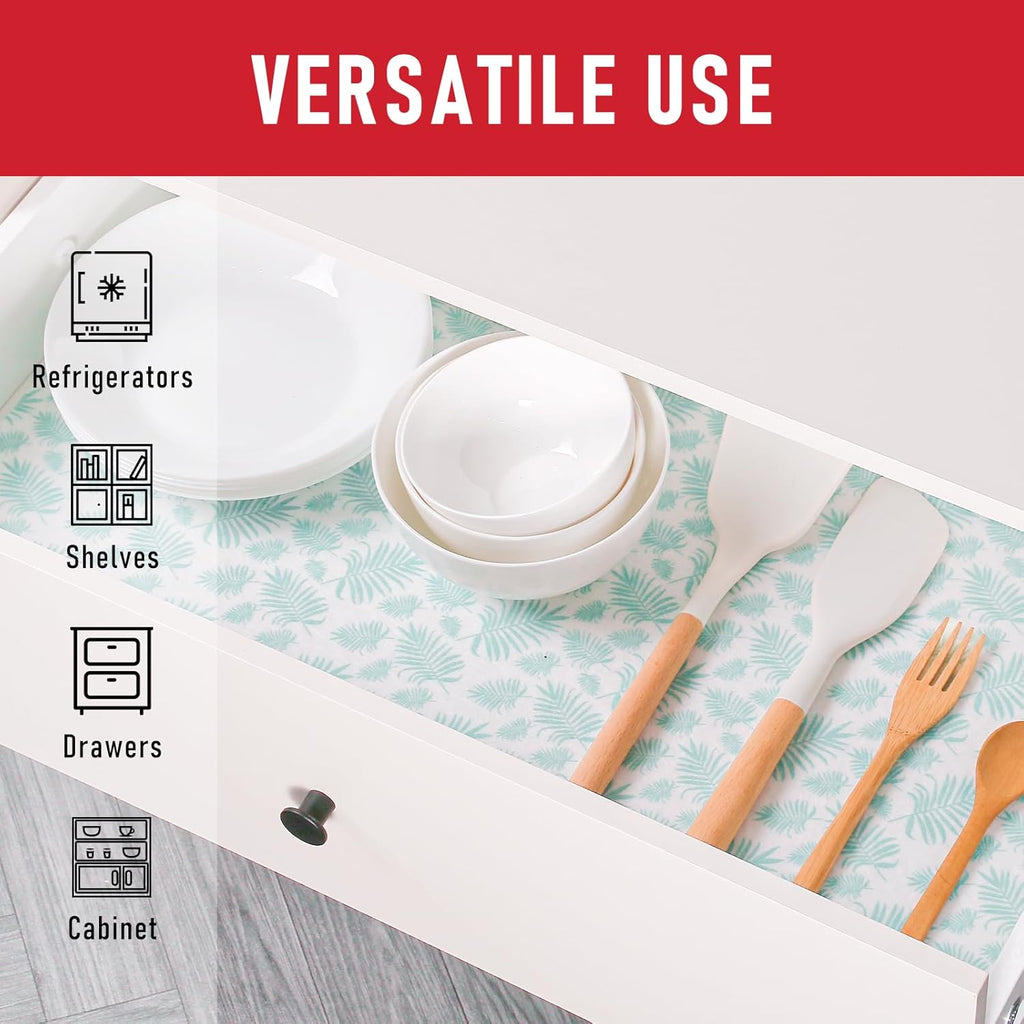 Cooyes Drawer and Shelf Liner for Kitchen Cabinets, Cloth Material, Non Slip Refrigerator Liners