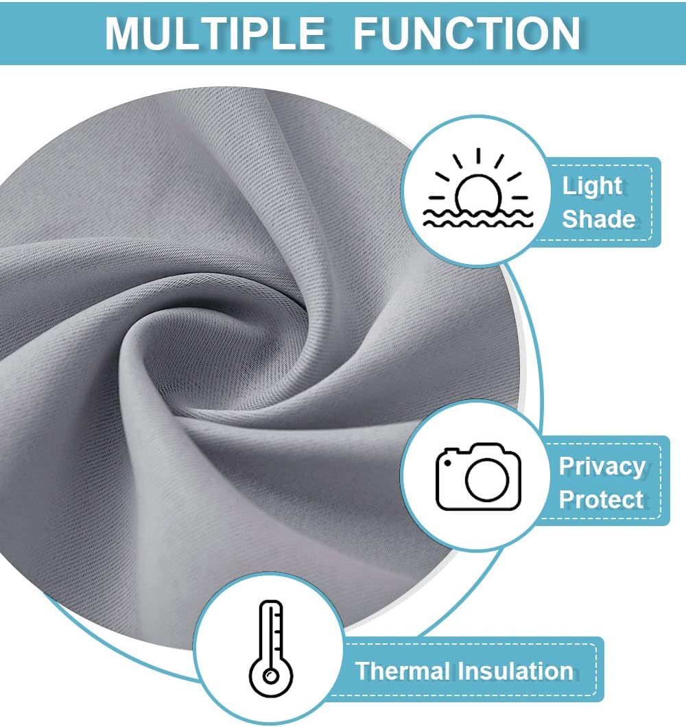 RYB HOME Blackout Curtains for Bedroom - Small Window Treatment Panels Full Privacy Thermal