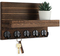 Lwenki Key Holder for Wall, Decorative Key and Mail Holder with Shelf Has Large Key Hooks for Bags