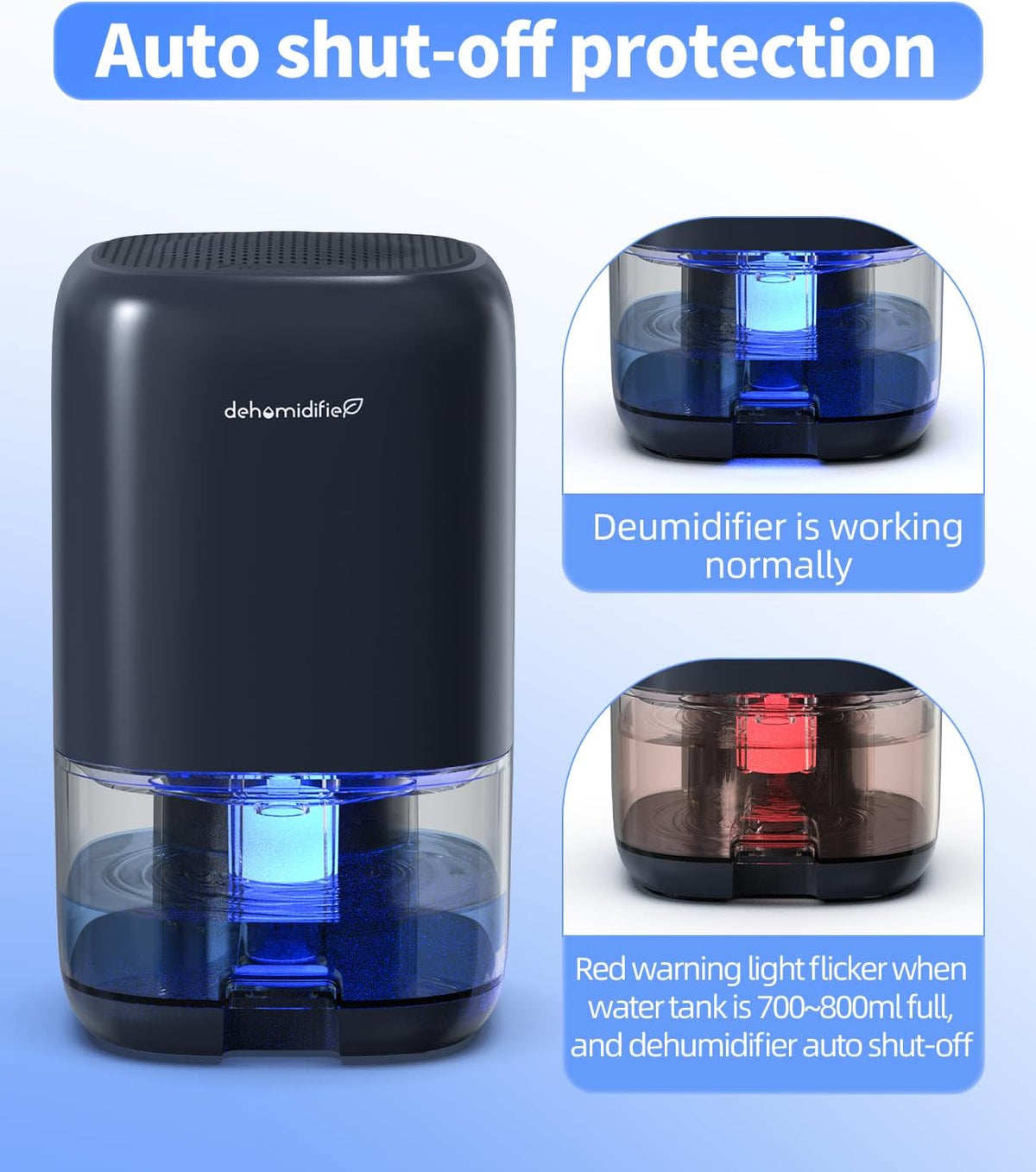 TABYIK Dehumidifier, 35 OZ Small Dehumidifiers for Room for Home, Quiet with Auto Shut Off