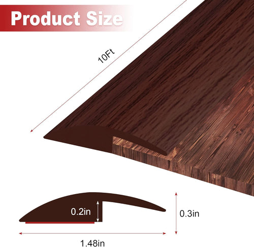 10Ft Carpet Floor Transition Strip, Self Adhesive Floor Edging Trim Strip for Doorway, PVC Floor