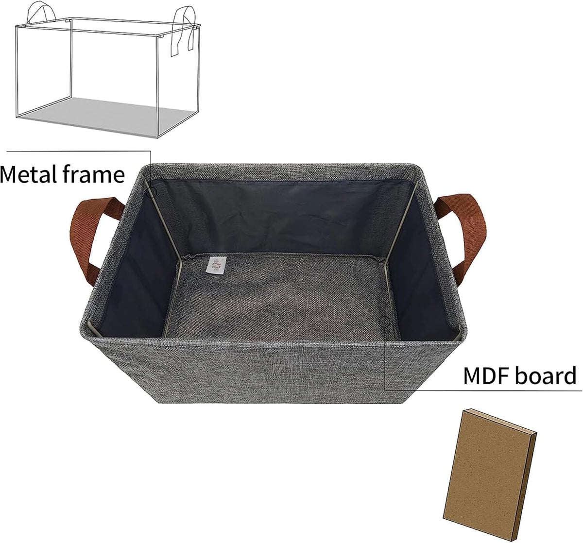 GRANNY SAYS Storage Baskets for Shelves, Closet Organizer Bins, Clothes Storage Bins with Metal