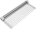 Surpahs Over Sink Foldable Multipurpose Roll-Up Dish Drying Rack, Silicone Wrapped Stainless Steel