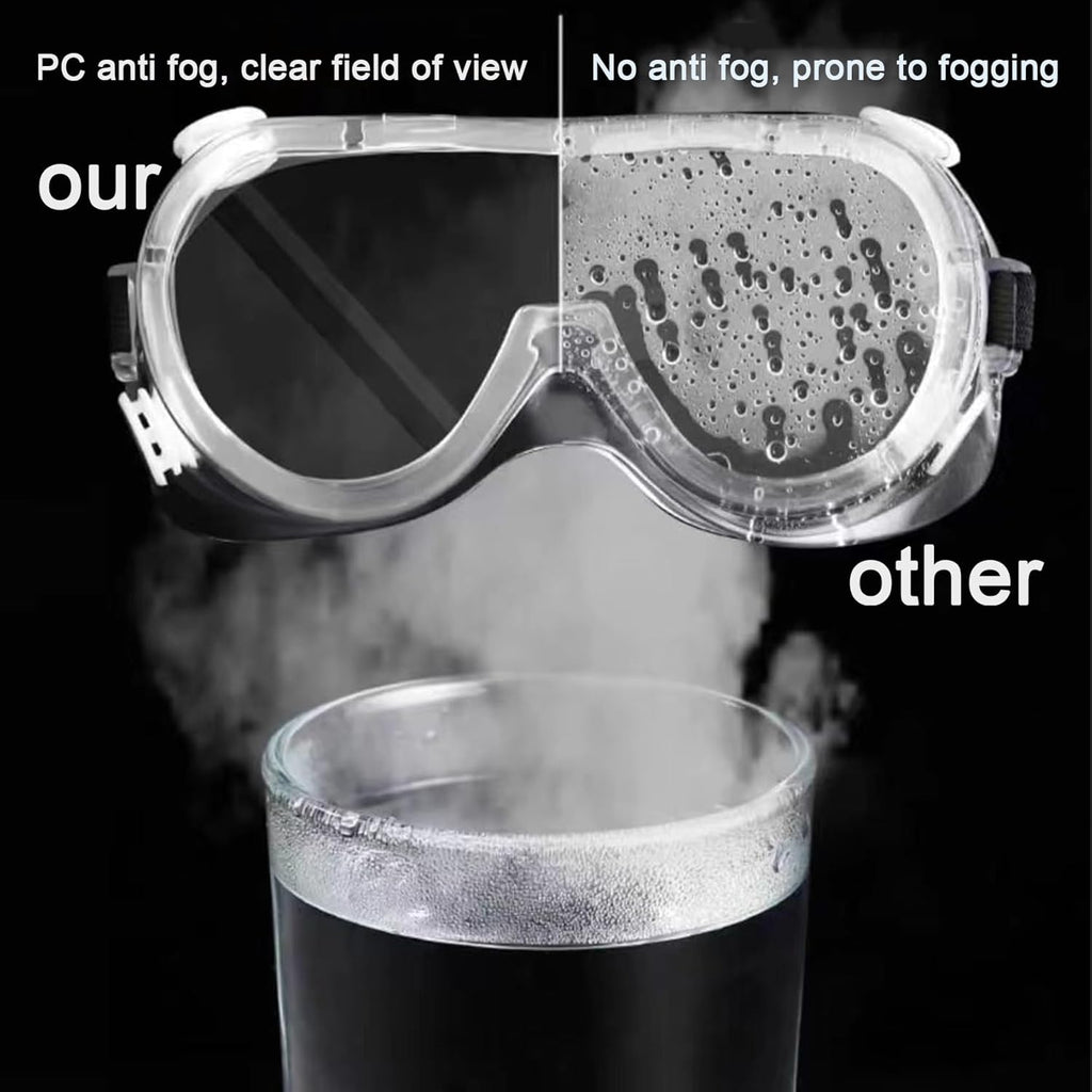 Safety Goggles 6 Pack - Anti-Fog Protective Safety Glasses - Clear Lens Adjustable Soft Lightweight