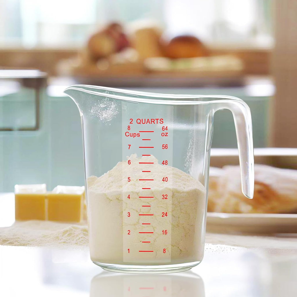 Amazing Abby - Melissa - 64-Ounce Plastic Measuring Pitcher (2-Pack), 8-Cup (2-Quart) Food-Grade