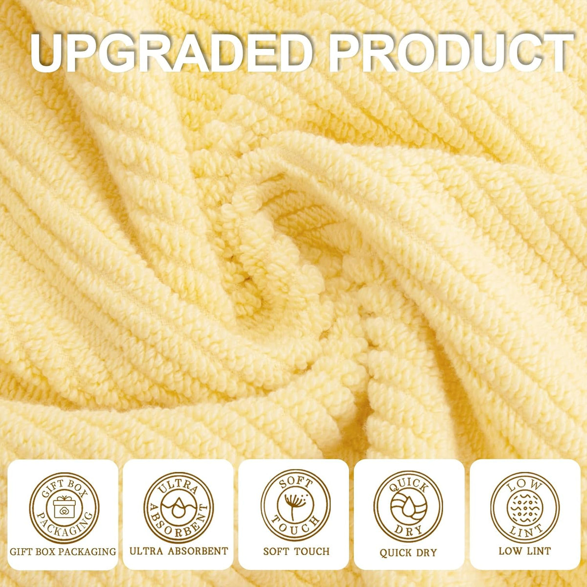 VOOVA & MOVAS Washcloths 6 Pack, 13"x13" - 100% Cotton | Lightweight | Thick | Quick Dry | Soft |