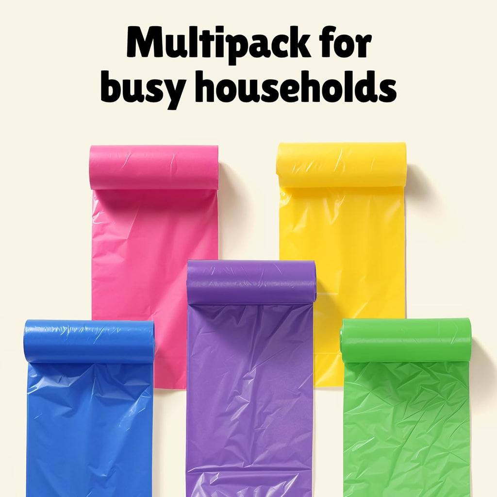 FORID 8 Gallon Trash Bags Multi Colored - Extra Thick Garbage Bags Unscented, Strong Plastic Waste