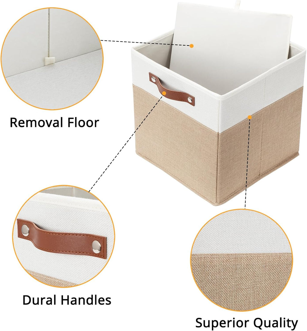 DULLEMELO Cube Storage Bins,12 x 12 x 12 inch Fabric Storage Cubes for Organizing,Collapsible