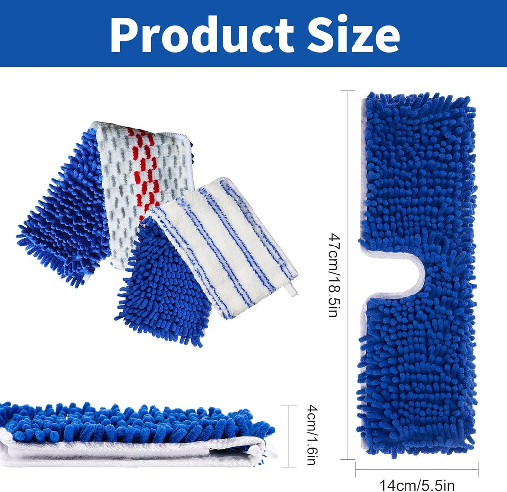 4 Pack Mop Heads Replacements Compatible with O-cedar Dual-Action Flip Mop, Chenille + Microfiber