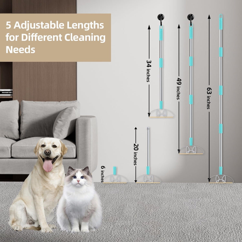 63‘’Ultra Long Heavy Duty Carpet Rake - Efficient Pet Hair Remover for Carpets, Rugs & Furniture