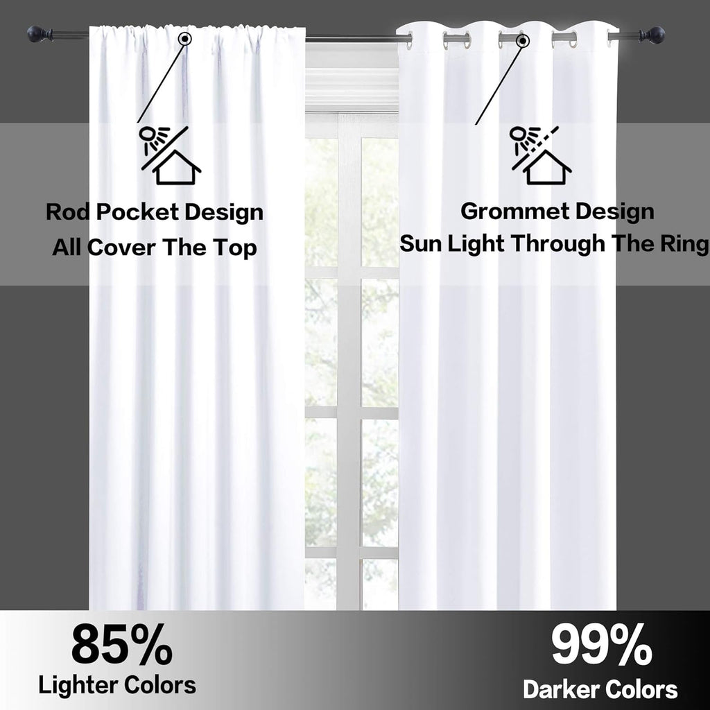 RYB HOME Window Curtains for Kitchen - Room Darkening Privacy Thermal Insulated Drapes for Bedroom