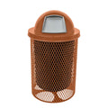 COATEDOUTDOORFURNITURE 32-Gallon Heavy-Duty Expanded Metal Round Trash Receptacle, Commercial