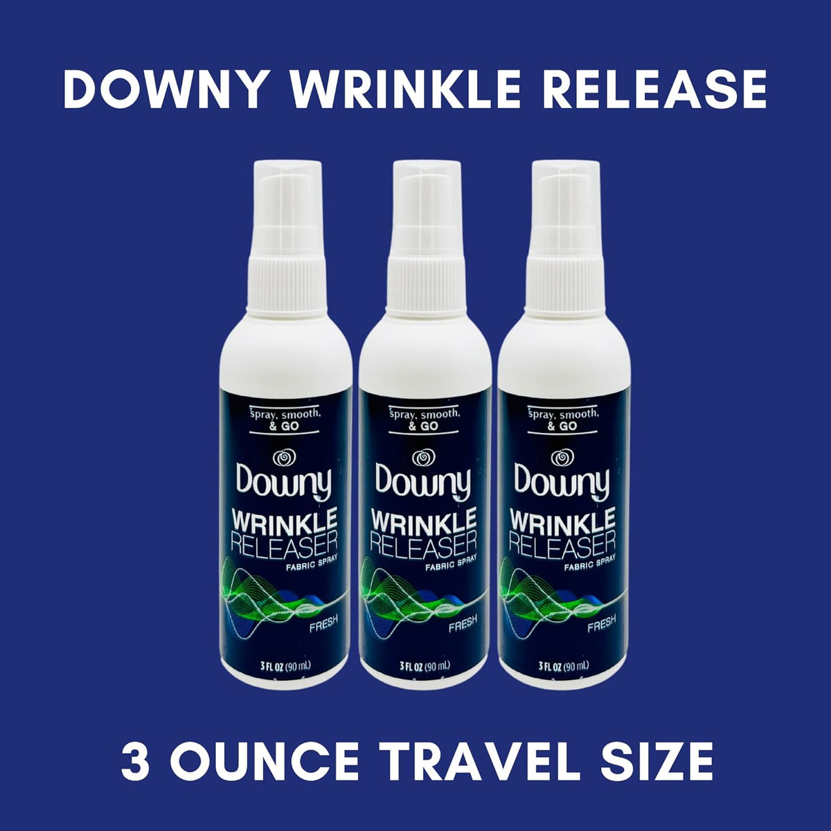 Downy Wrinkle Releaser Spray Travel Size 3 oz (Pack of 3), 8 Shout Wipes Individually Wrapped with