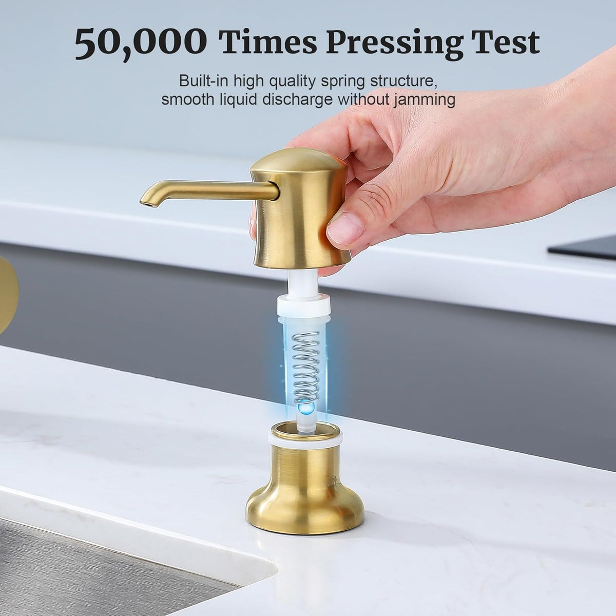 Brushed Gold Sink Soap Dispenser for Kitchen Sink (Gold Brushed),Dish & Hand Liquid Soap
