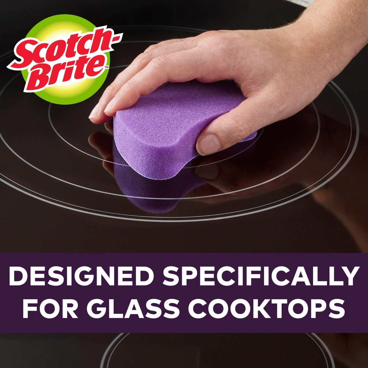 Scotch-Brite™ Glass Cooktop Pads , 4.1 in x 3.4 in x 1 in (104 cm x 86 m x 25), 6/2