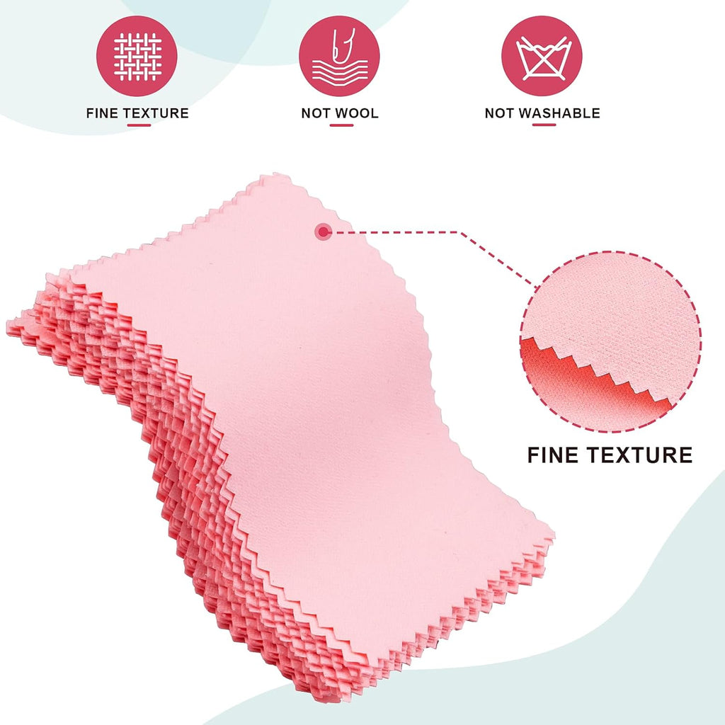 28 Pcs Jewelry Polishing Cloth for Sterling Silver Jewelry, Pink Cleaner Cloth for Rings, Includes
