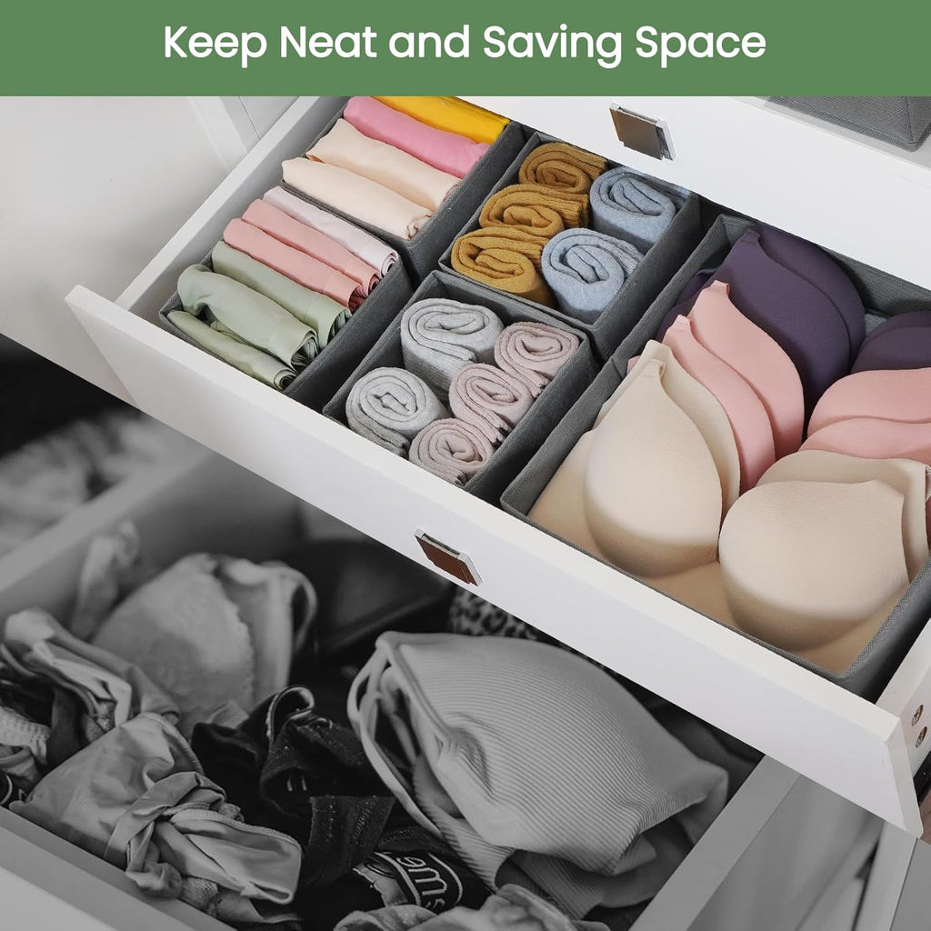 Criusia Drawer Organizer Clothes,16 Pack Underwear Drawer Organizers, Foldable Closet Organizers