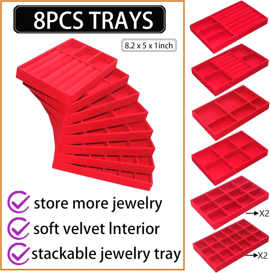 Earring Organizer Stackable Jewelry Storage Box Jewelry Drawer Organizer Removable Display Tray