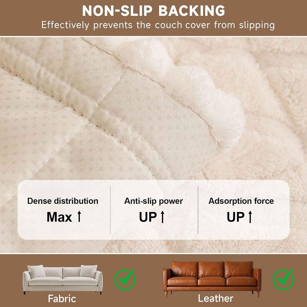 OTOB All Season Couch Cover for Dogs Washable, Non Slip Fuzzy Plush Pet Couch Covers Kids Pet