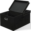 75 Quarts Extra Large Decorative Storage Bins with Lids, 1 Pack Black Collapsible Storage Bins with