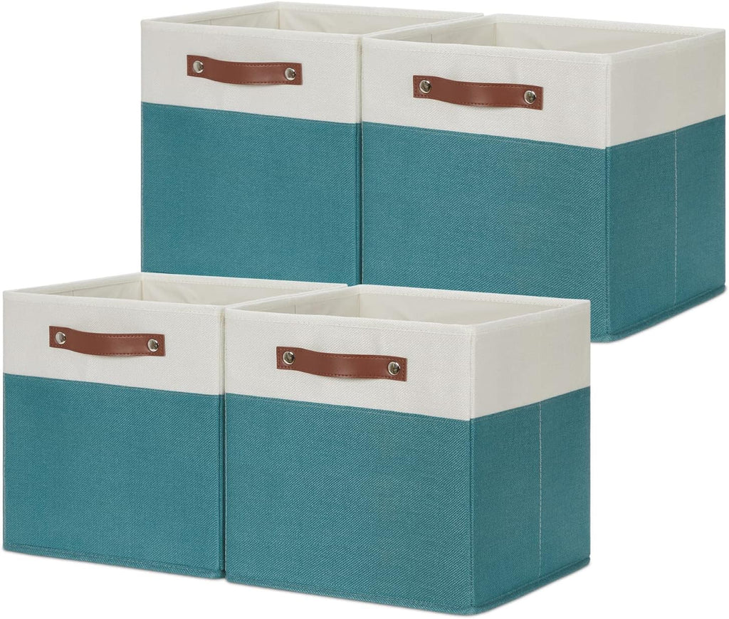 HNZIGE Storage Cubes Bins for Organization Set of 4, Fabric Storage Cube 12 x12, Collapsible