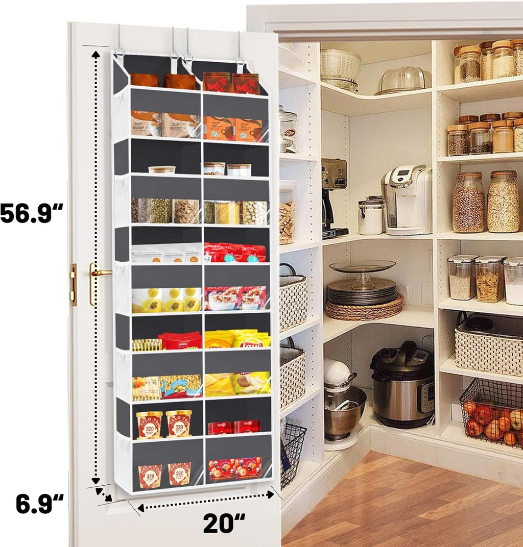 Over the Door Organizer 5 Tiers, Extra Large Behind Door Storage of 10 Compartments, 80 lbs Weight