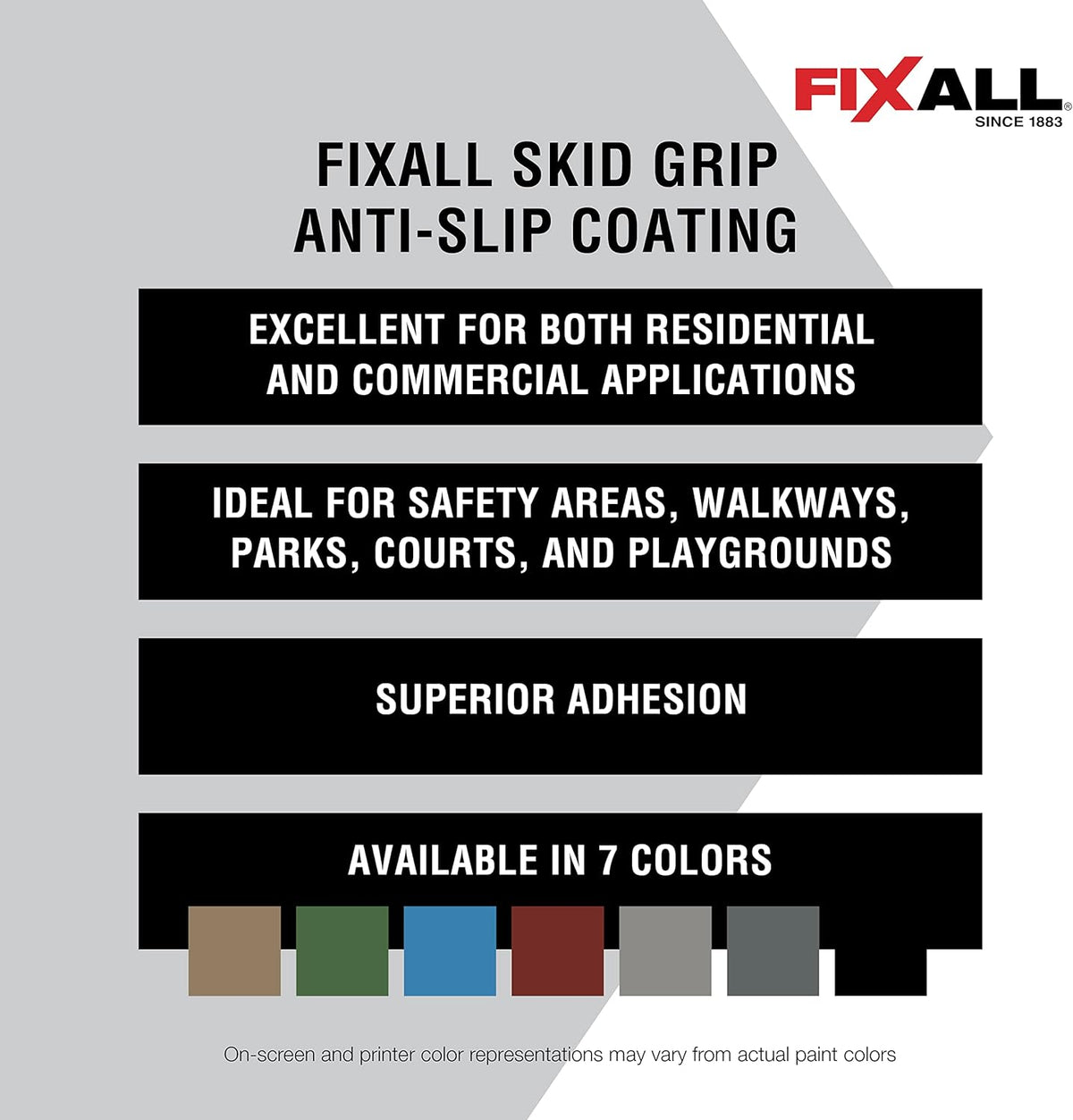 FIXALL Skid Grip Anti-Slip Coating, 5 Gallons, Crimson, Exceeds ADA Standards, Ideal for Safety