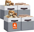 Criusia Fabric Storage Cubes - 13 Inch Large Storage Bins 4 Pack - Clothes Organizer Bins for
