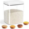 Rice Storage Container - 5.8 Qt | 11 Lbs Crystal-Clear Plastic Food Storage Container Bin with