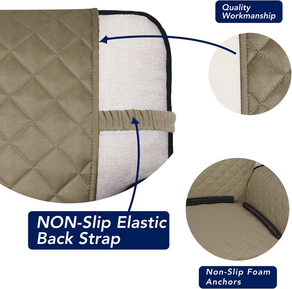 PureFit Reversible Quilted Sofa Cover, Water Resistant Slipcover Furniture Protector, Washable