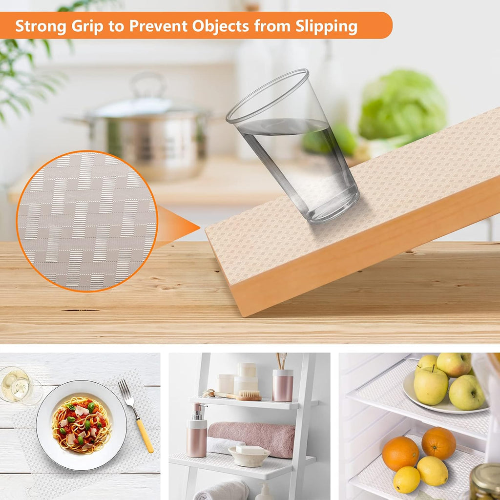 Shelf Liners for Kitchen Cabinets, Waterproof Kitchen Cupboard Liner, Refrigerator Liners and