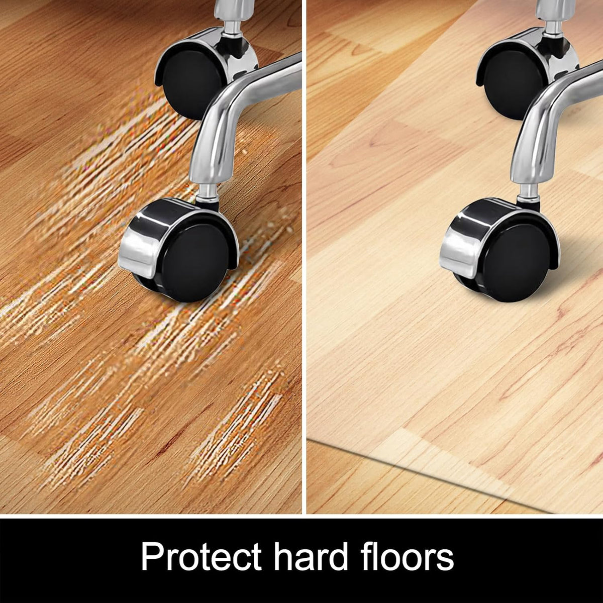 Kuyal Chair Mat for Hardwood Floor,46 x 53 inches Rectangle Desk Durable Wood/Tile Protection Mat