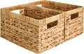 StorageWorks Wicker Basket, Baskets for Organizing, Storage Basket with Built-in Handles, Water