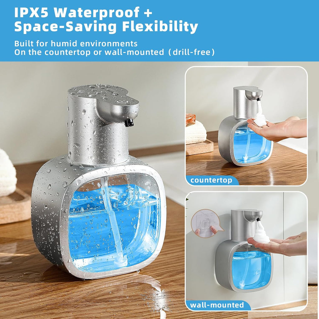 Automatic Foaming Soap Dispenser, 17oz/500ml Touchless Rechargeable with 4-Level Adjustable & IPX5