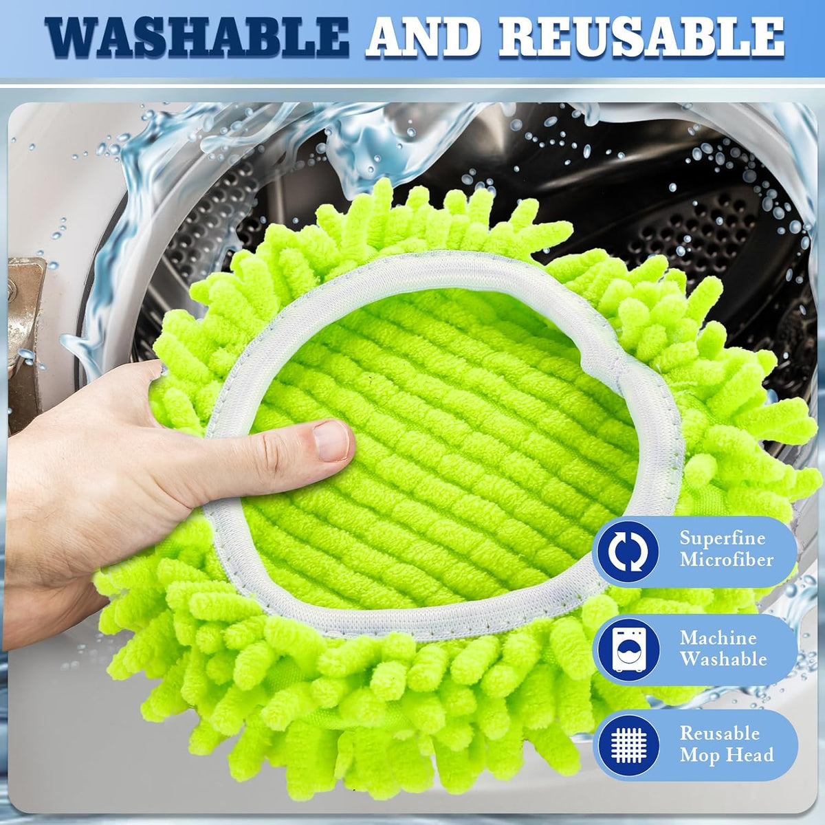 Wa.IE JiemiMicrofiber Spin Mop Refills Head Compatible for EasyWring 1-Tank System,1 Mop Scrub